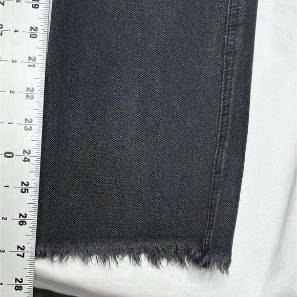 Flying Monkey Black Label Jeans Womens 25 Black Distressed Super High Rise Crop - Picture 11 of 16